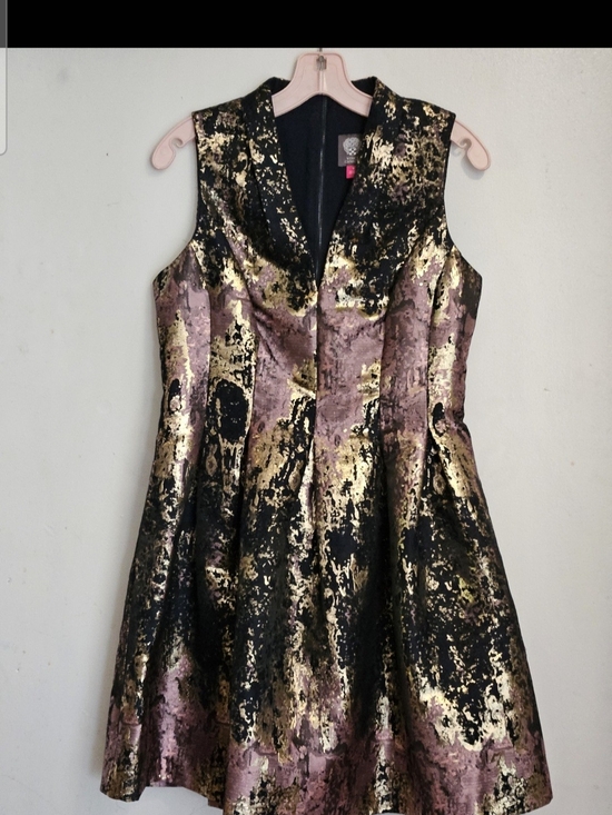 Vince Camuto Dresses & Skirts - Vince Camuto Metallic Black, Pink and Gold Fit-and-Flare Dress